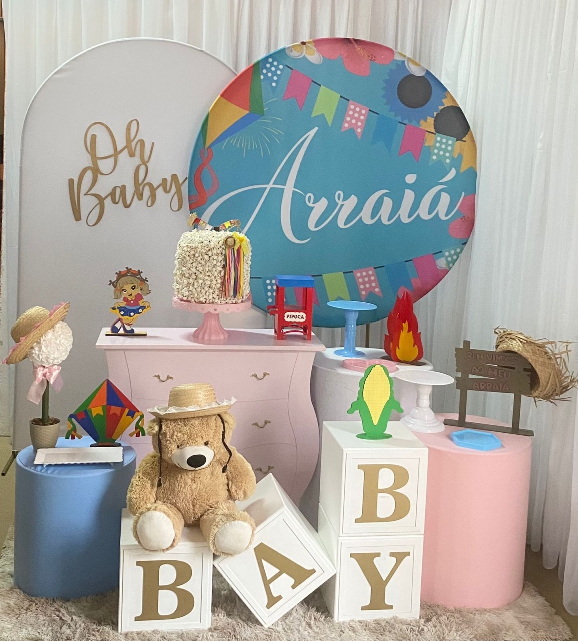 Oh Baby Arraiá Rosa (Mod1) - Três Marias Festas