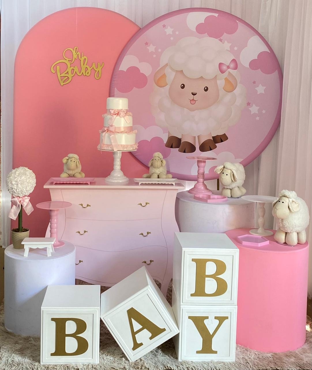 Oh Baby Ovelha Rosa - Três Marias Festas