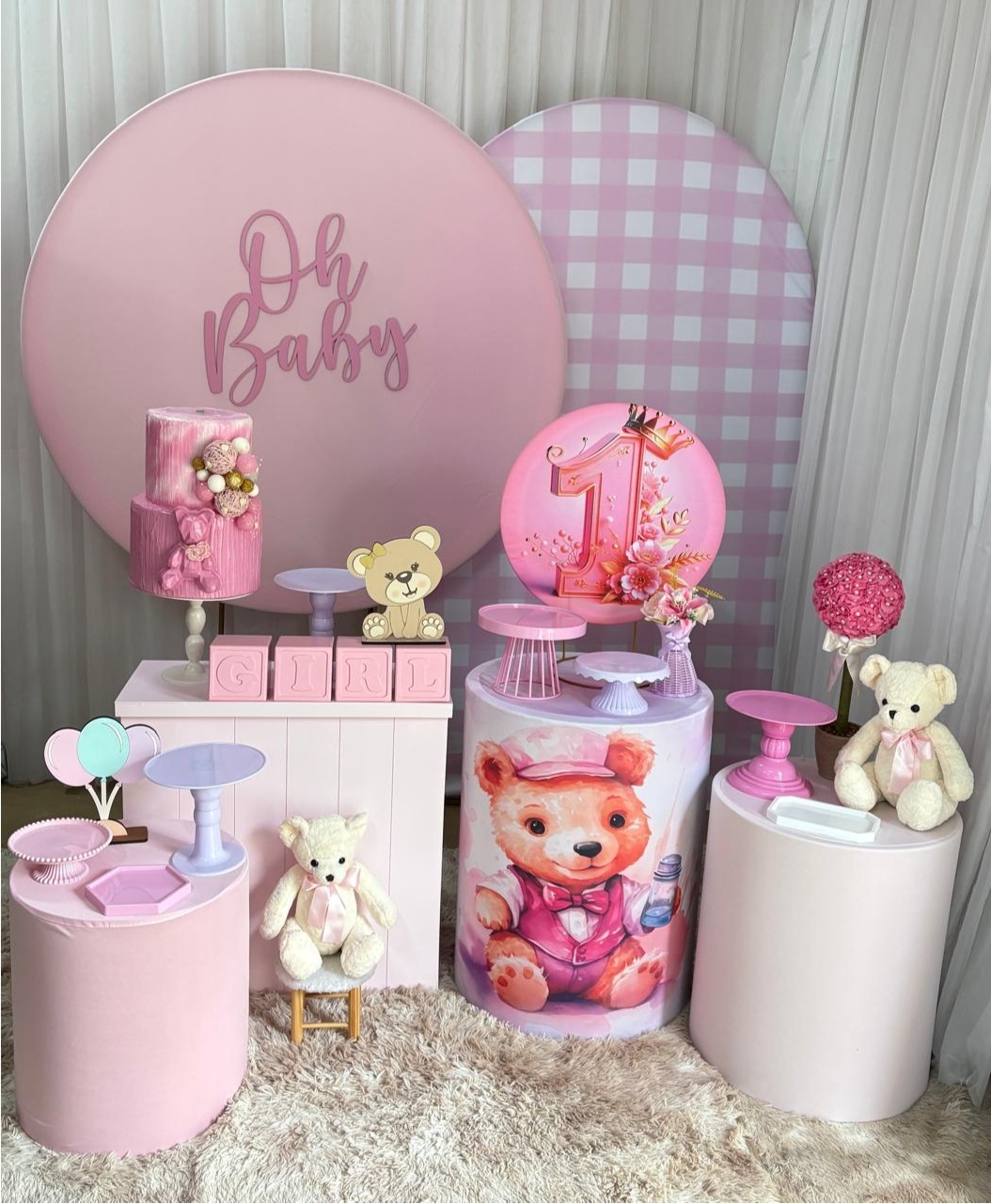 Oh Baby Com Pirulito Xadrez (1 Ano) - Três Marias Festas