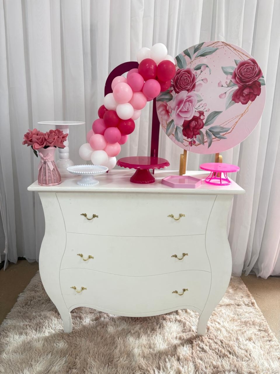 Mini Kit Floral Rosa E Marsala - Três Marias Festas