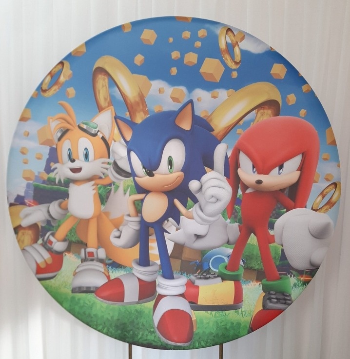 Painel Sublimado Sonic - Três Marias Festas