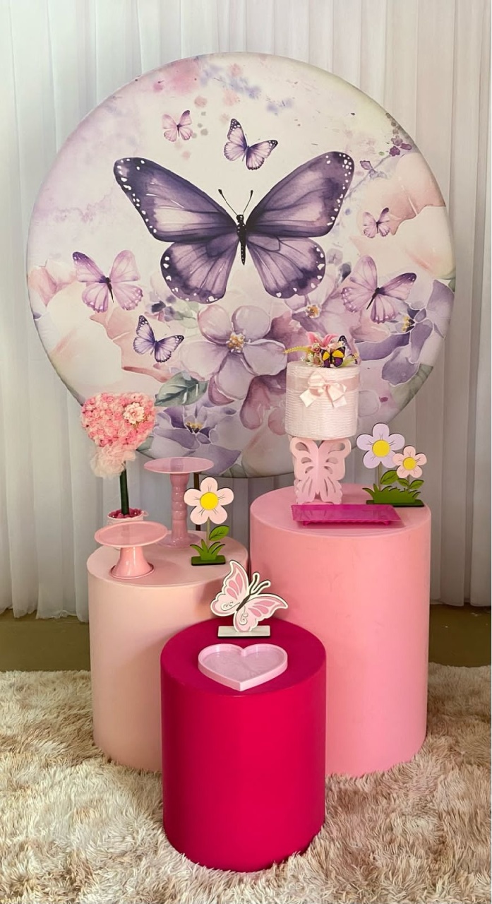 Borboleta Rosa Mod2 - Três Marias Festas
