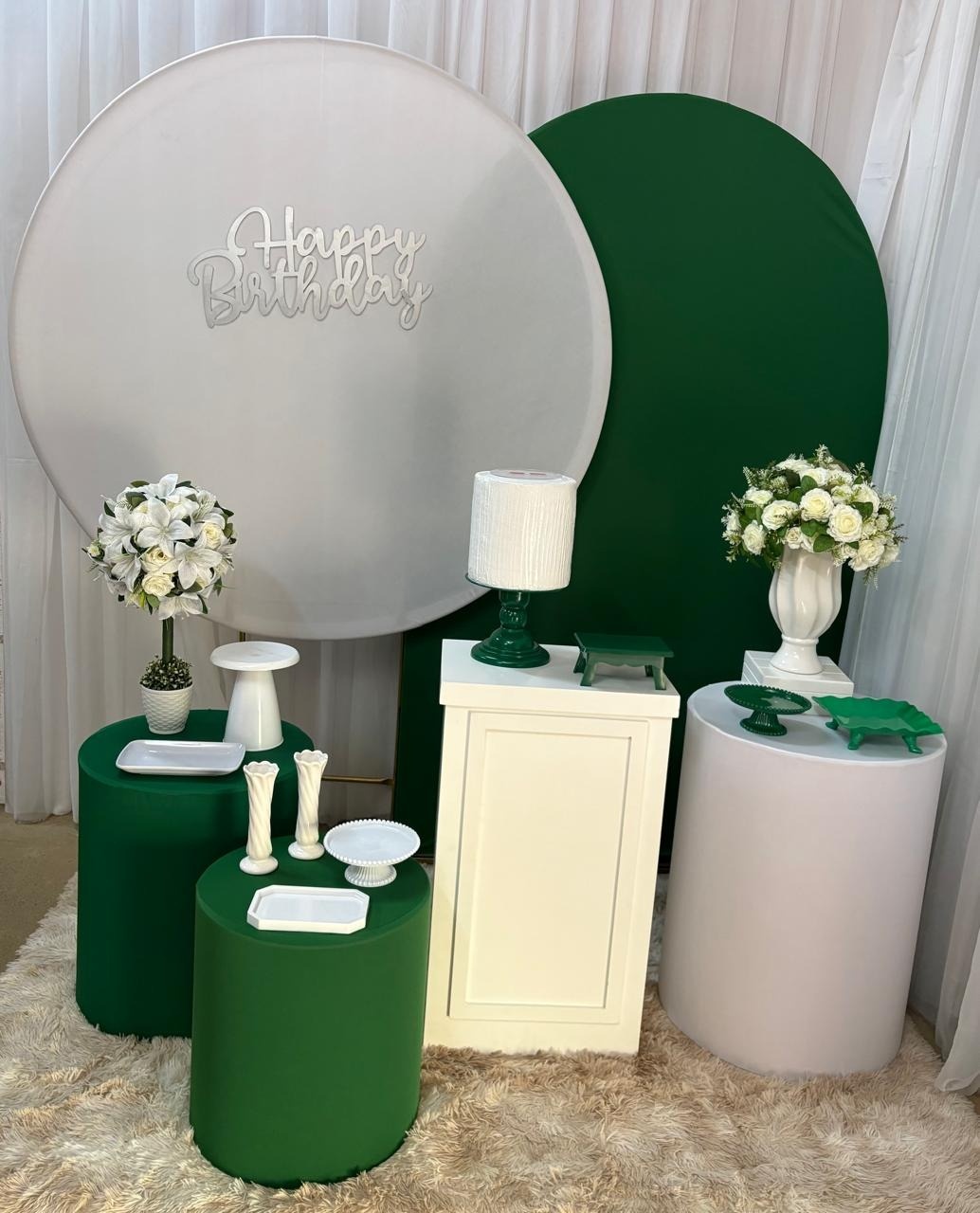 Happy Branco E Verde Escuro (Mod 3) - Três Marias Festas