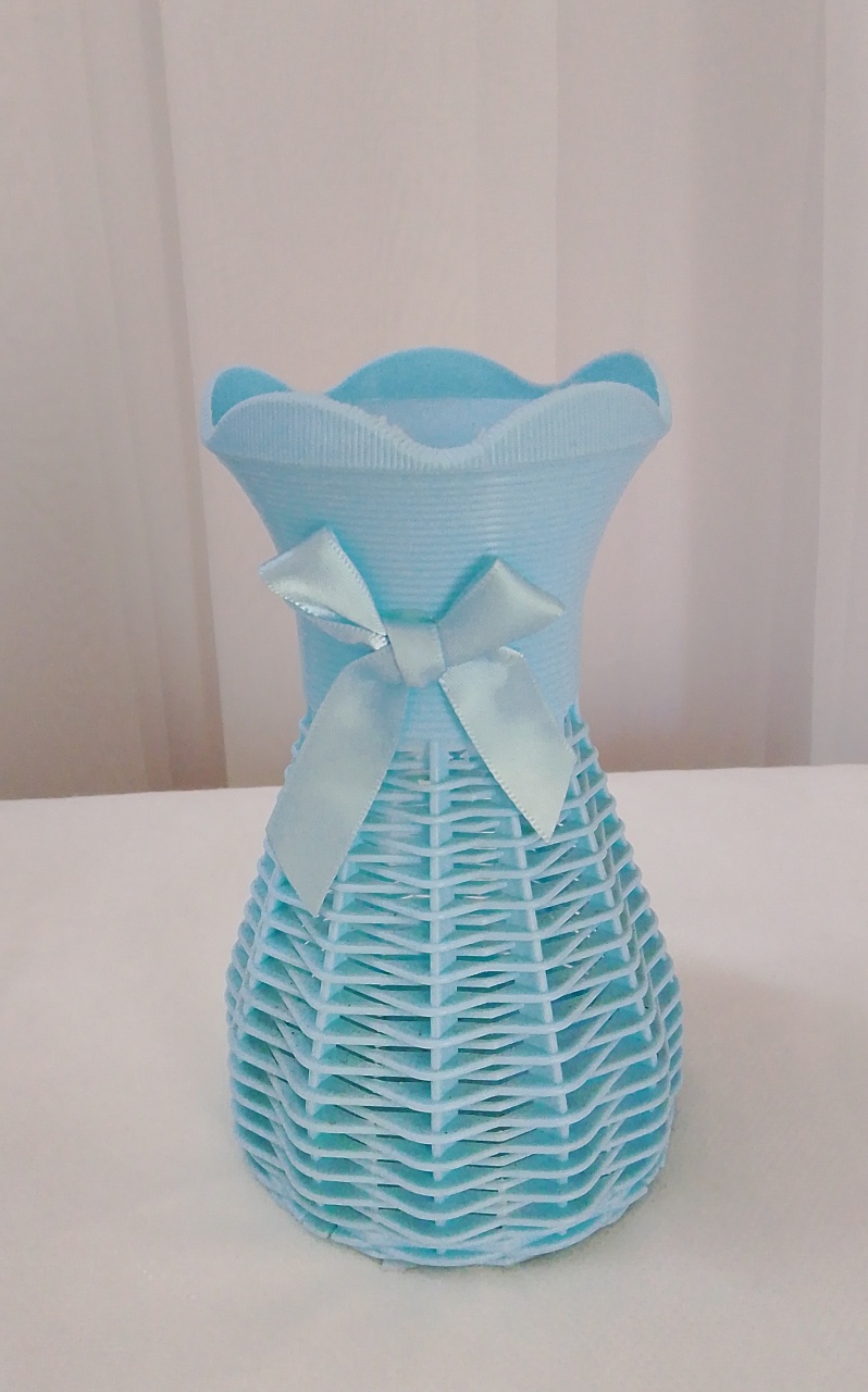 Vaso Plástico Azul Bebê Com Laço - Três Marias Festas