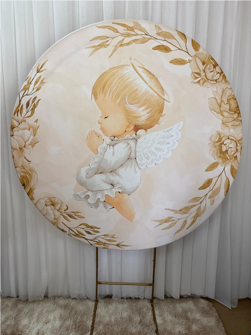Painel Sublimado Anjo Batizado - Três Marias Festas