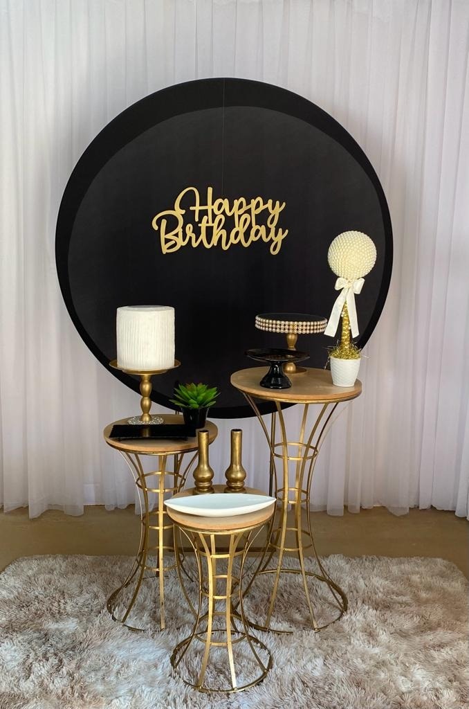 Happy Birthday Dourado Mod1 - Três Marias Festas