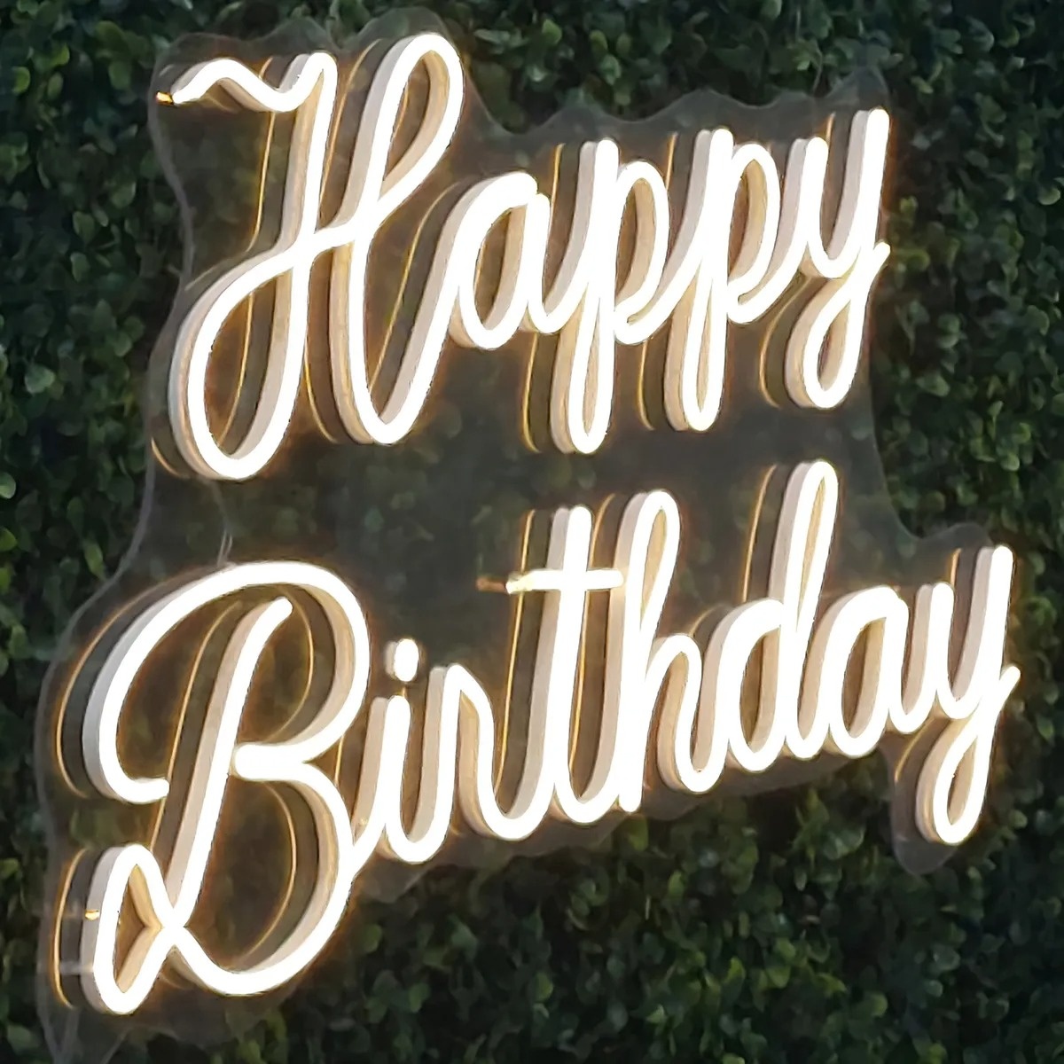 Happy Birthday Acrílico de Led Neon Na Cor Branco Frio - Três Marias Festas
