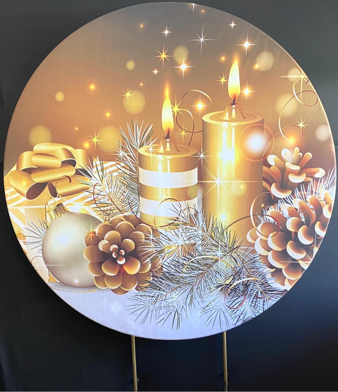 Painel Sublimado Natal (Velas) - Três Marias Festas