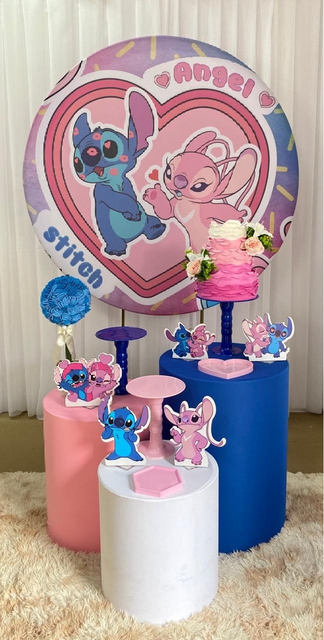Stitch E Angel Coração Mod2 - Três Marias Festas