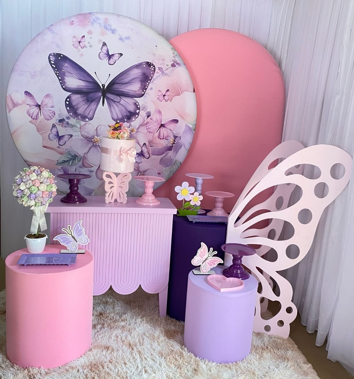 Borboletas Lilás E Roxo - Três Marias Festas