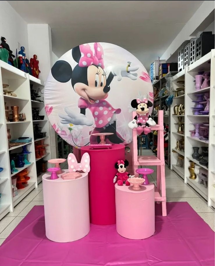 Kit Miney Rosa  - Pegue e monte da Fada Madrinha decorações 