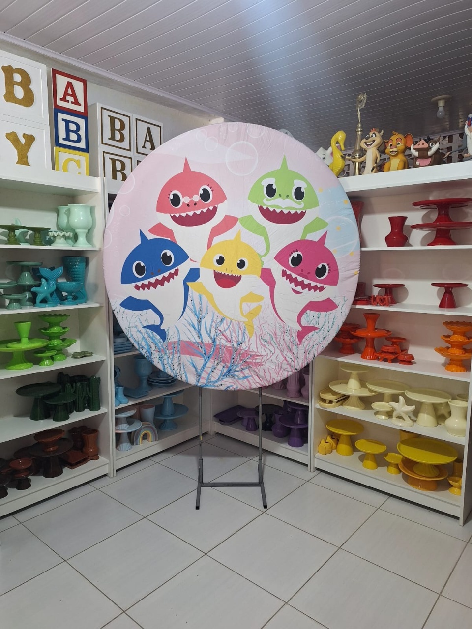 Painel Baby Shark - Pegue e monte da Fada Madrinha decorações 