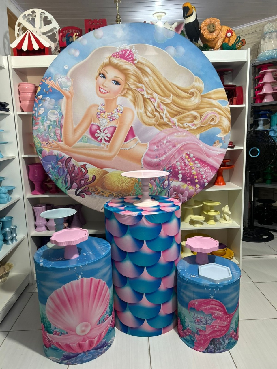 Barbie Sereia Kit 1 - Pegue e monte da Fada Madrinha decorações 