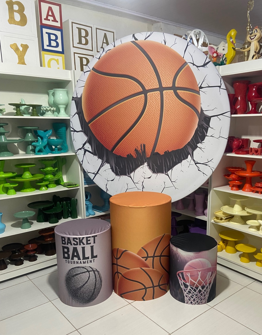 Tecidos-  Basquete  - Pegue e monte da Fada Madrinha decorações 