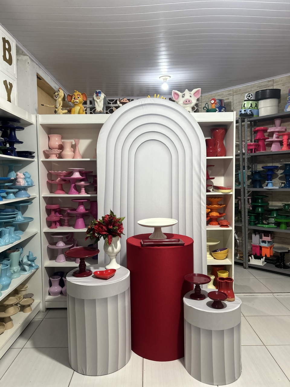 Vermelho E Branco - Pegue e monte da Fada Madrinha decorações 