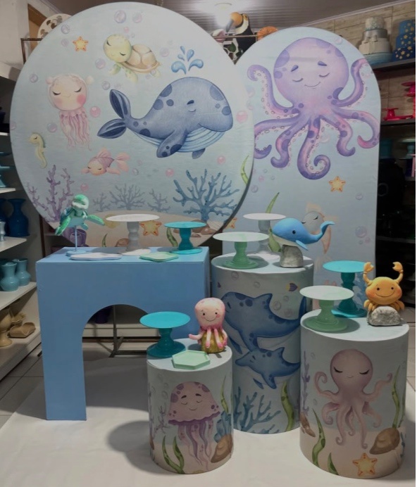 Fundo Do Mar Biscuit - Pegue e monte da Fada Madrinha decorações 