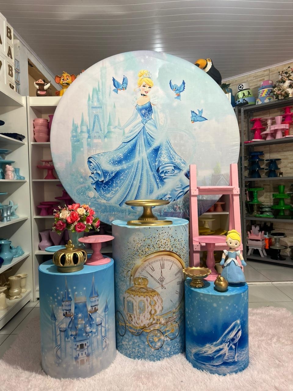 Cinderela Kit 2 - Pegue e monte da Fada Madrinha decorações 