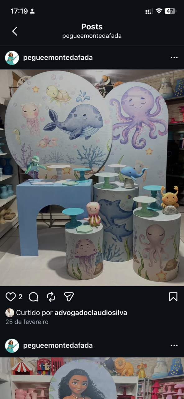Fundo Mar Biscuit  - Pegue e monte da Fada Madrinha decorações 