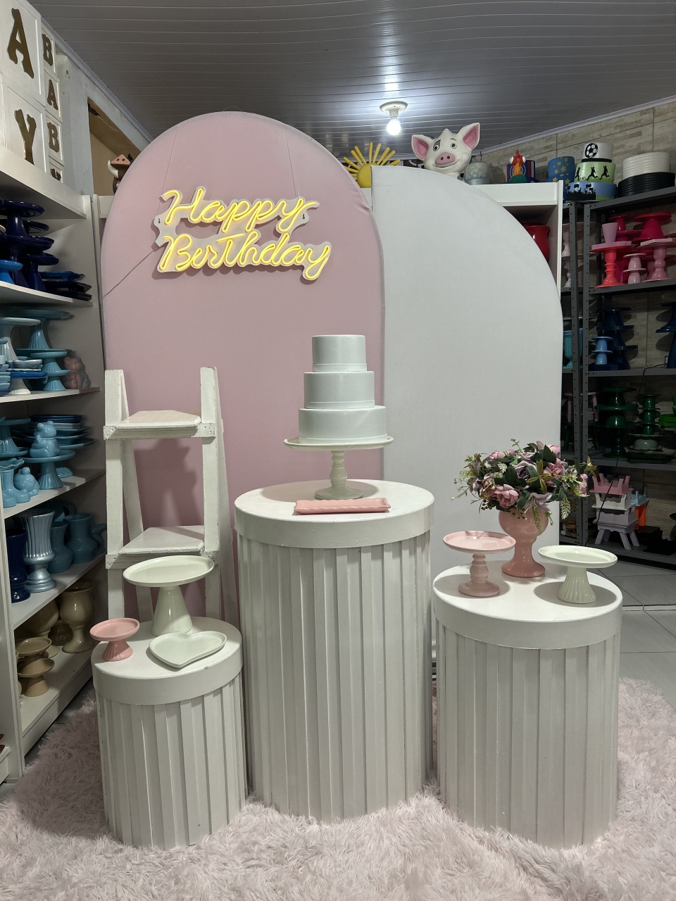 Branco E Rosa - Pegue e monte da Fada Madrinha decorações 