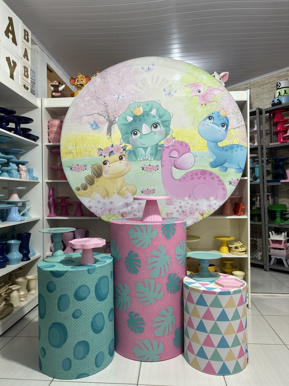 Dinossauro Menina Kit 1 - Pegue e monte da Fada Madrinha decorações 