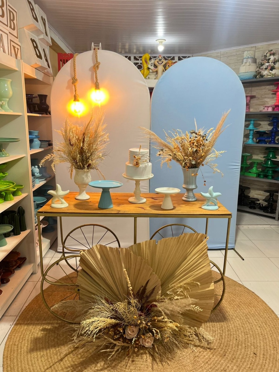 Kit Maré Suave Mesa Bicleta E Flores Secas  - Pegue e monte da Fada Madrinha decorações 