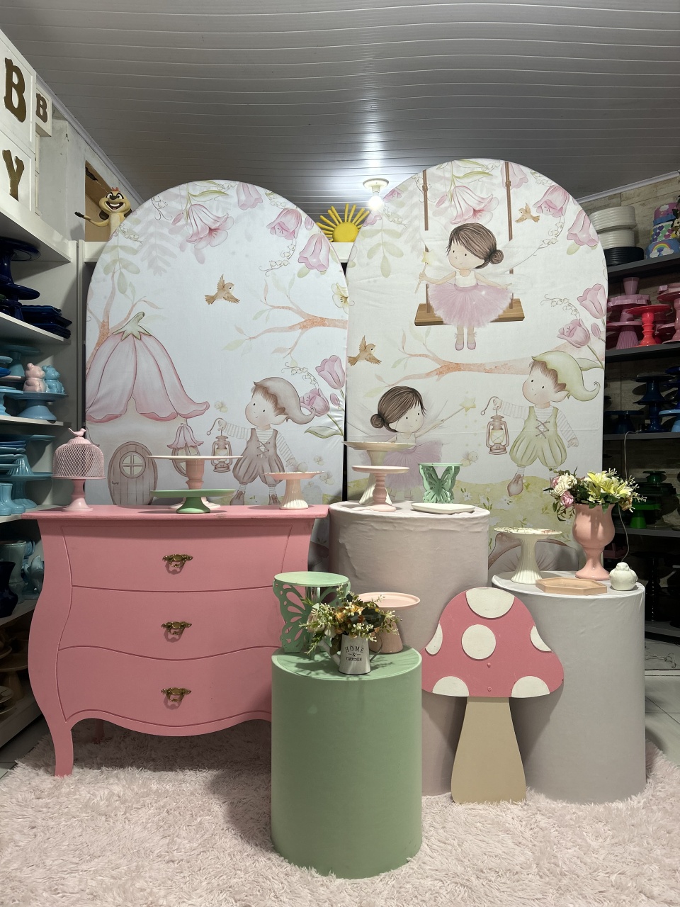 Bosque Rosa Kit 5 - Pegue e monte da Fada Madrinha decorações 