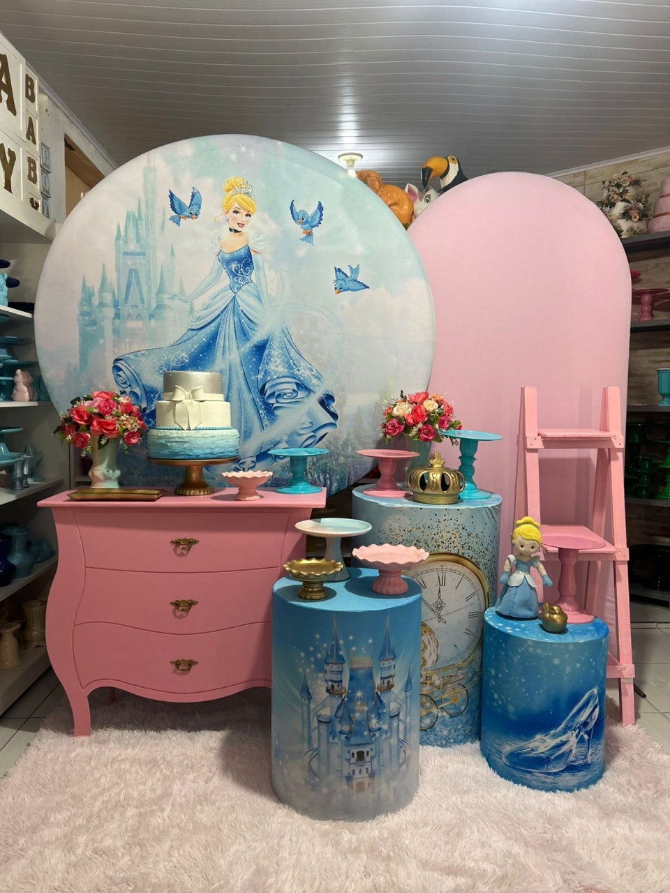 Cinderela Kit 3 - Pegue e monte da Fada Madrinha decorações 
