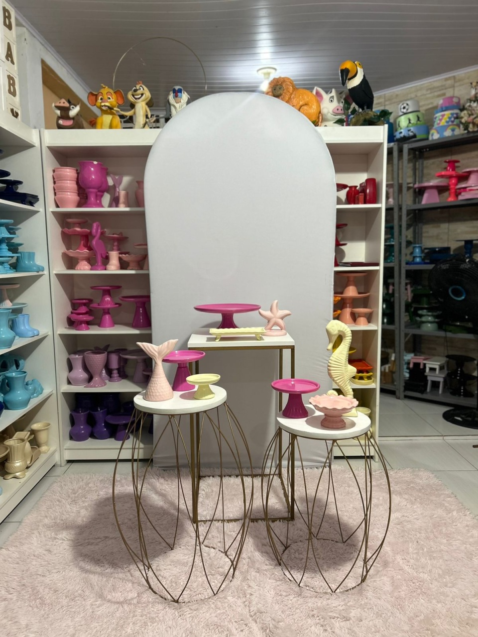 Fundo Mar Rosa E Branco Personalizado - Pegue e monte da Fada Madrinha decorações 