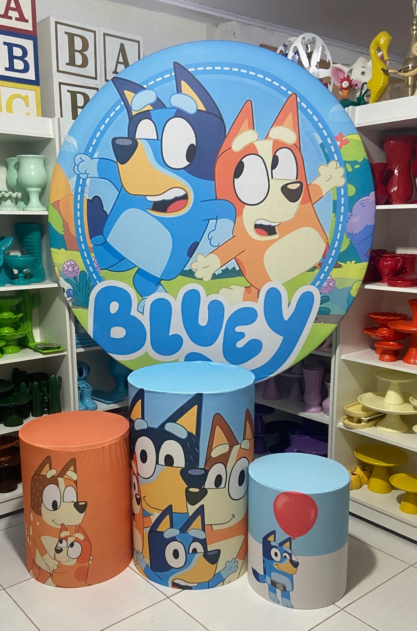 Tecidos -Bluey - Pegue e monte da Fada Madrinha decorações 