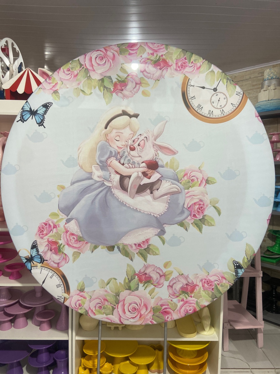 Painel Redondo Alice - Pegue e monte da Fada Madrinha decorações 