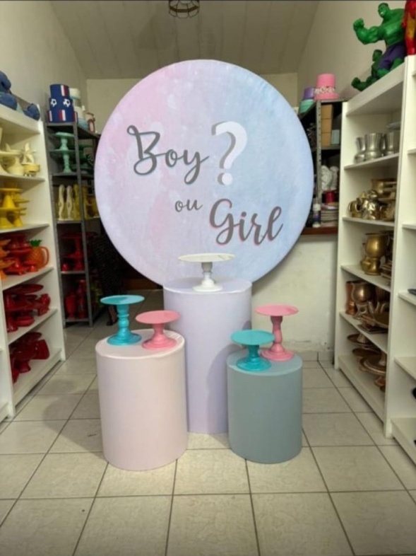 Chá Revelação Boy Girl - Pegue e monte da Fada Madrinha decorações 