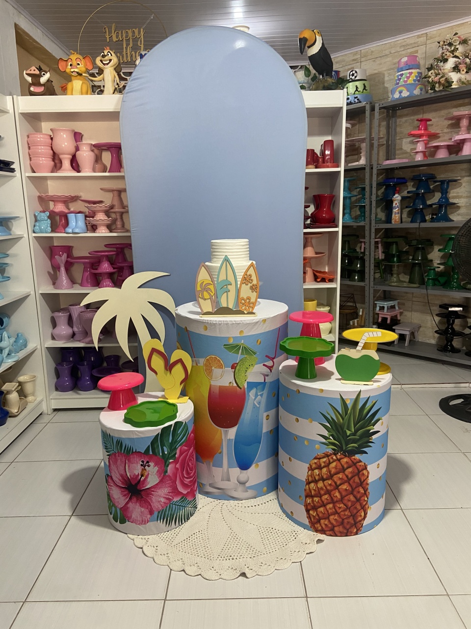 Tropical Kit 3 - Pegue e monte da Fada Madrinha decorações 