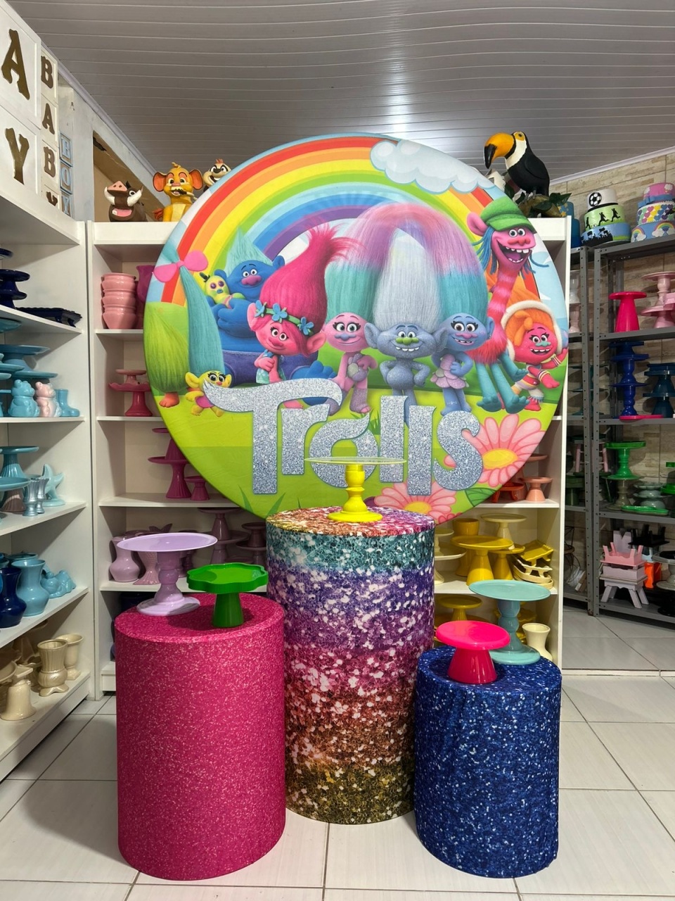 Trolls Kit 01 - Pegue e monte da Fada Madrinha decorações 