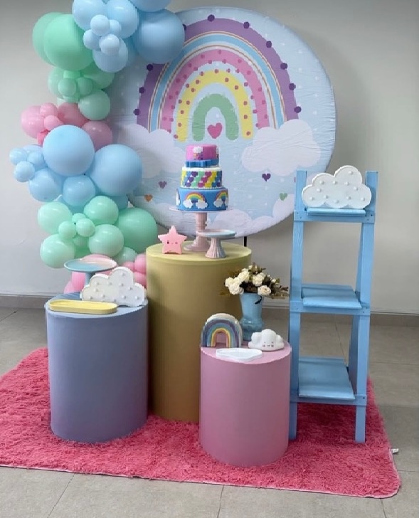 Arco Íris  - Pegue e monte da Fada Madrinha decorações 