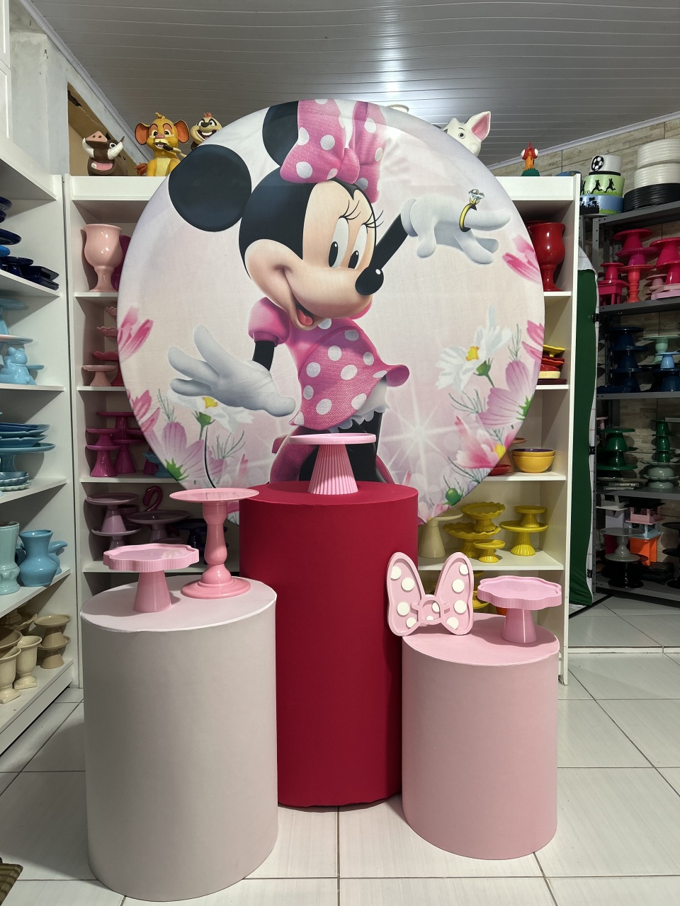 Minnie Rosa Kit 1 - Pegue e monte da Fada Madrinha decorações 