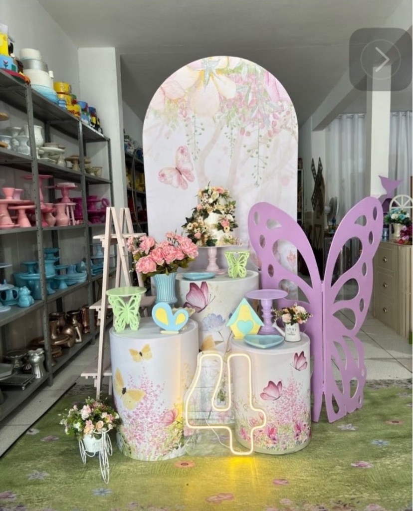 Kit Borboleta Rosa  - Pegue e monte da Fada Madrinha decorações 