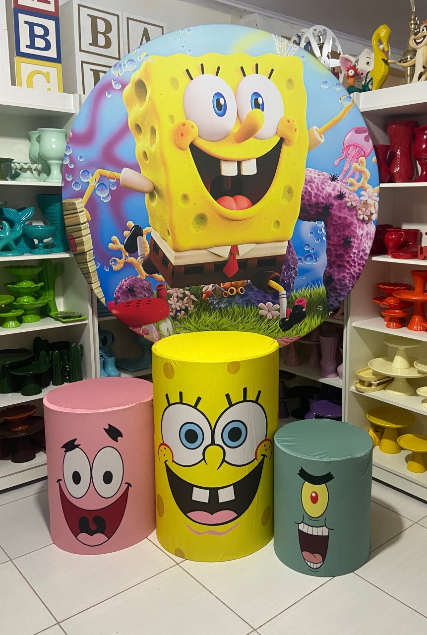 Tecidos-  Bob Esponja - Pegue e monte da Fada Madrinha decorações 