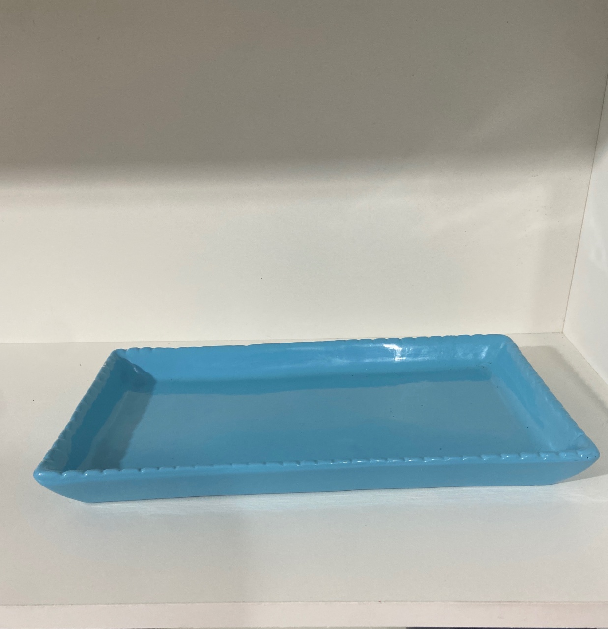 Bandeja Cerâmica Retangular Azul G - Pegue e monte da Fada Madrinha decorações 