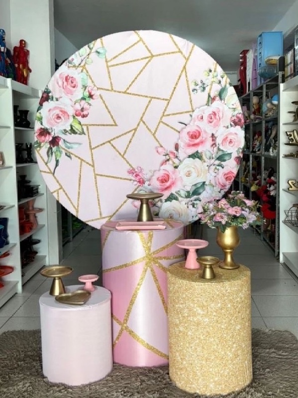 Kit Rose Gold Geométrico  - Pegue e monte da Fada Madrinha decorações 