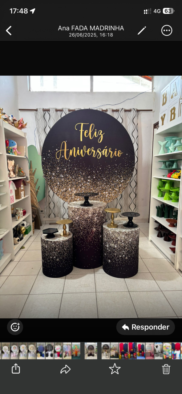Feliz Aniversário Preto/ Dourado Kit 1 - Pegue e monte da Fada Madrinha decorações 