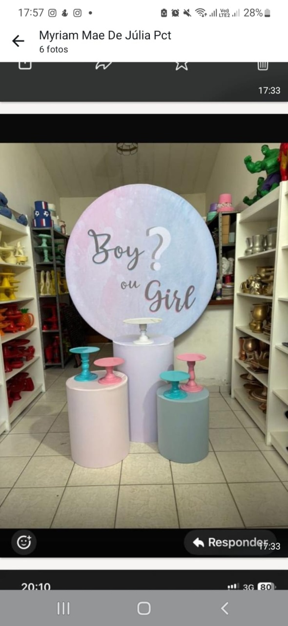Chá Revelação Boy Girl - Pegue e monte da Fada Madrinha decorações 