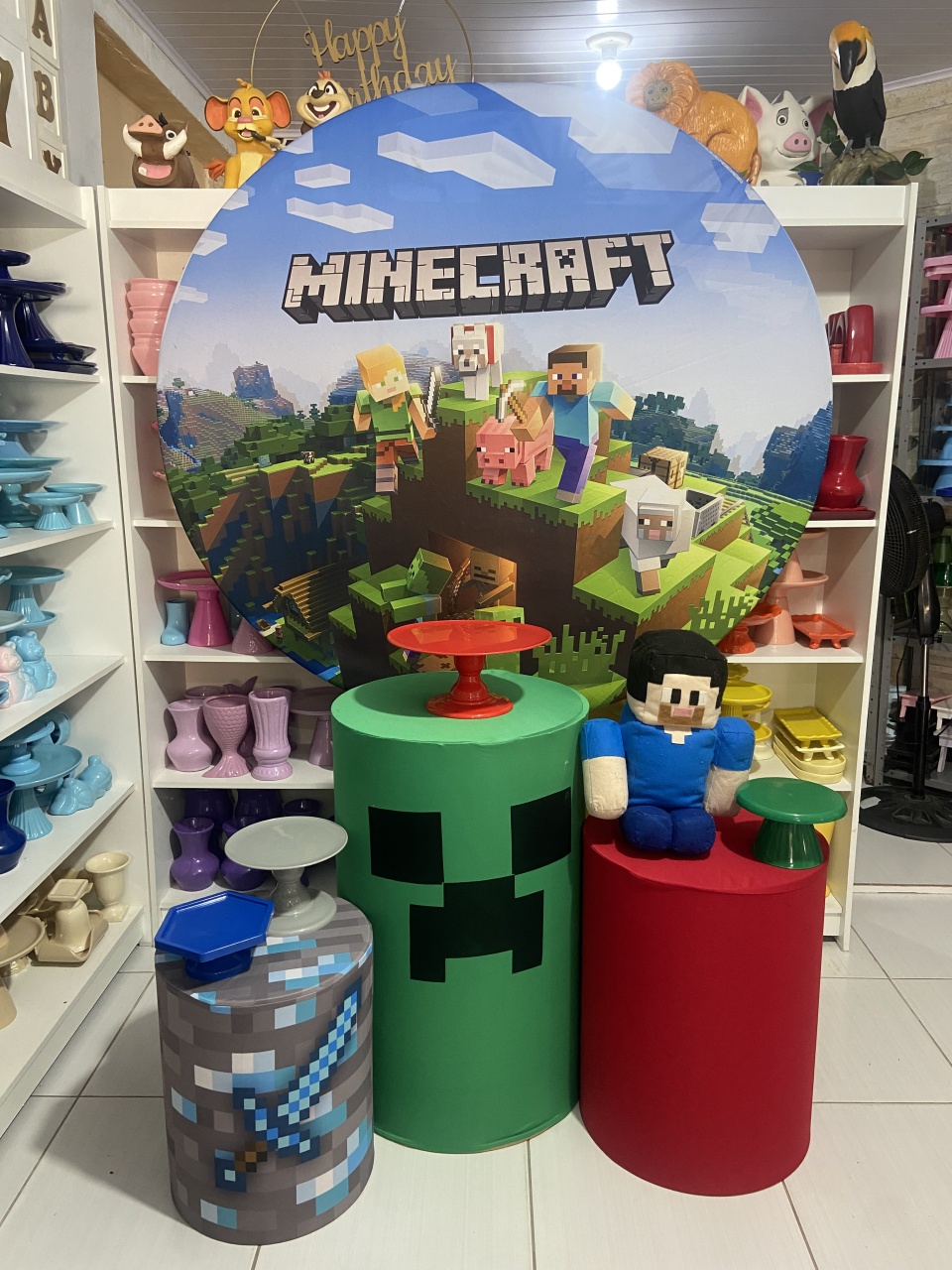 Minecraft Kit 1  - Pegue e monte da Fada Madrinha decorações 