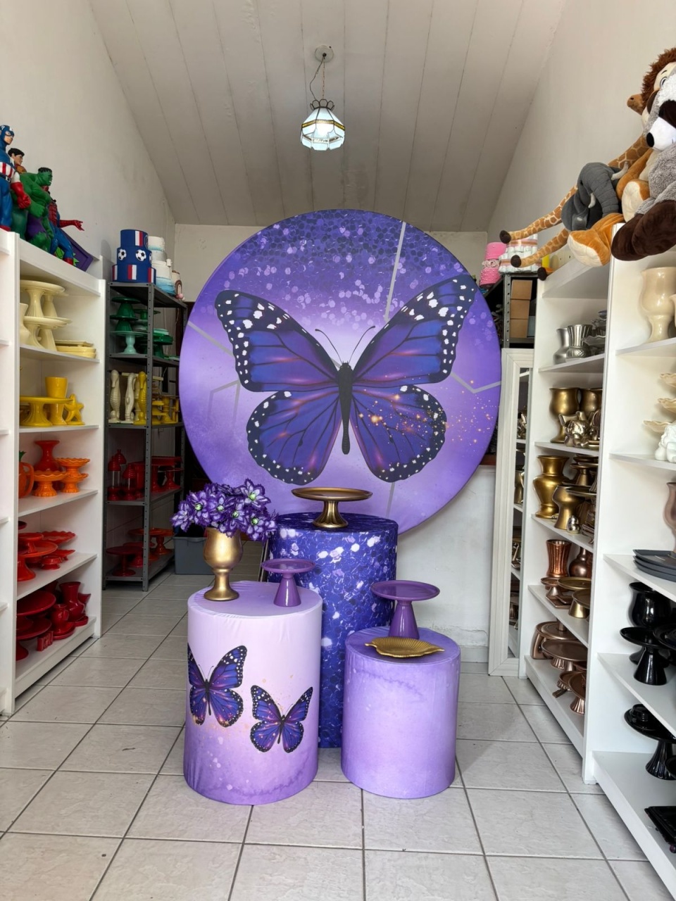 Kit Borboleta Roxa - Pegue e monte da Fada Madrinha decorações 