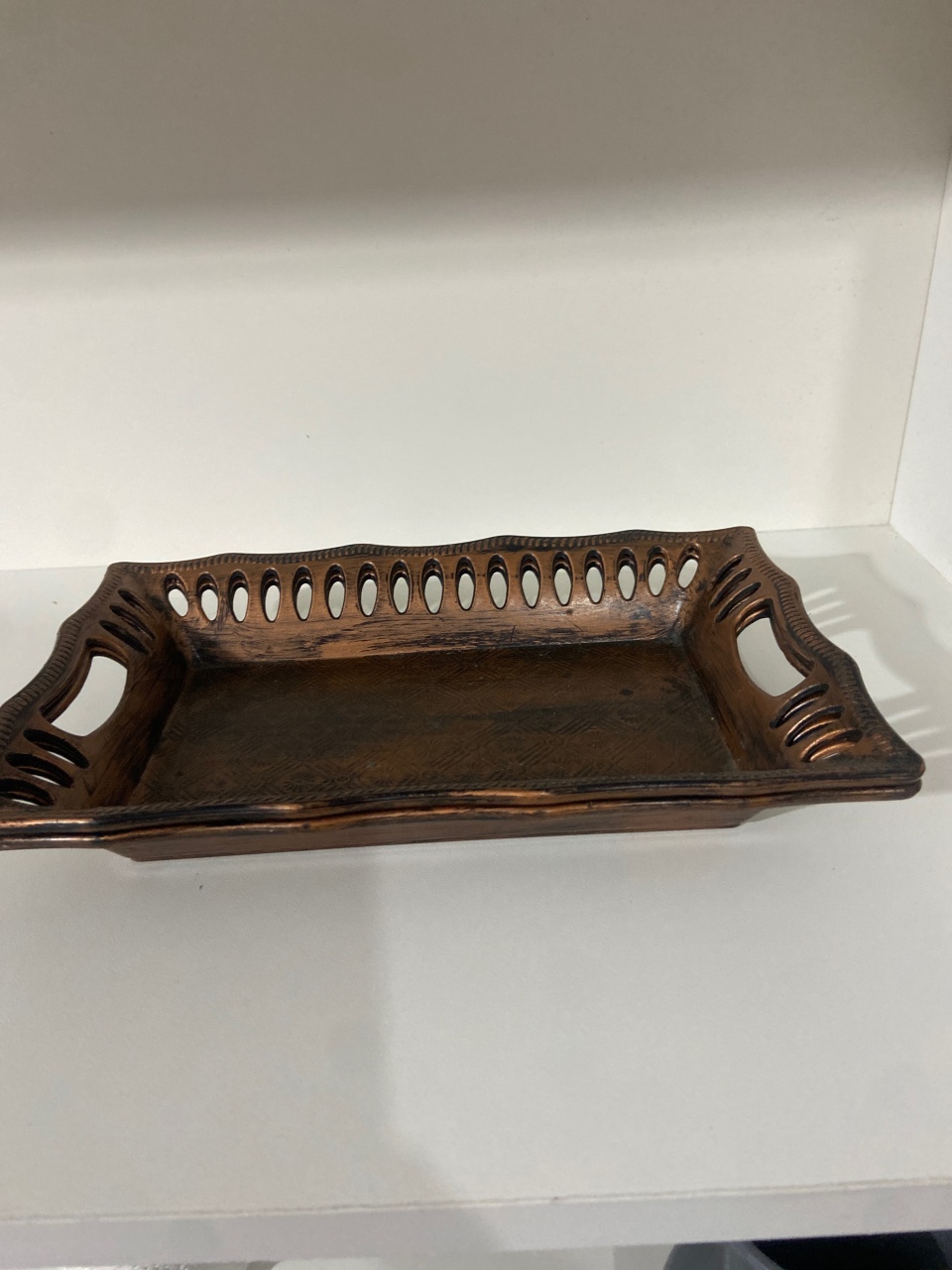 Bandeja Retangular Cesto Bronze - Pegue e monte da Fada Madrinha decorações 