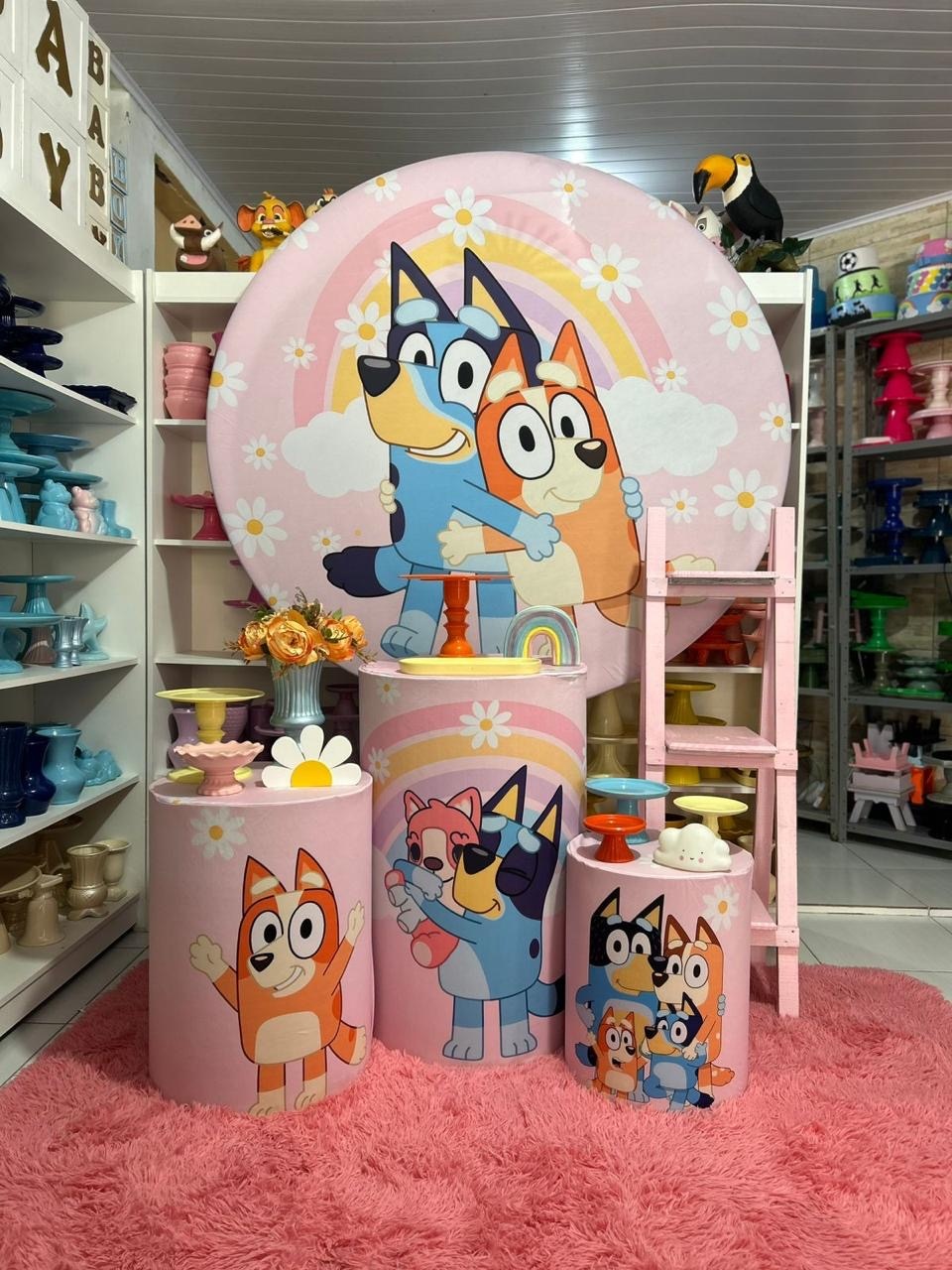 Bluey Rosa Kit 2 - Pegue e monte da Fada Madrinha decorações 