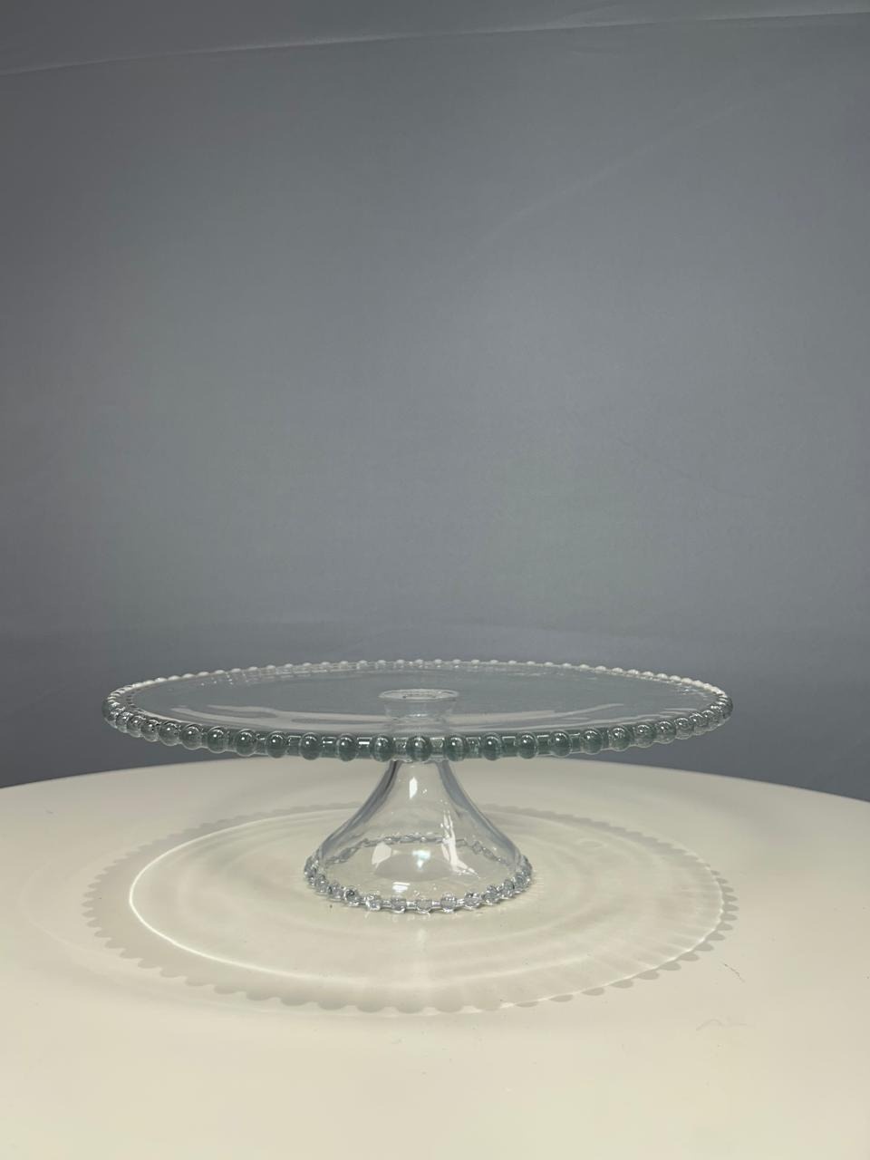 Prato Cristal de Chumbo C/Pé Pearl - MAMÃE DECORA KIT PEGUE E MONTE 