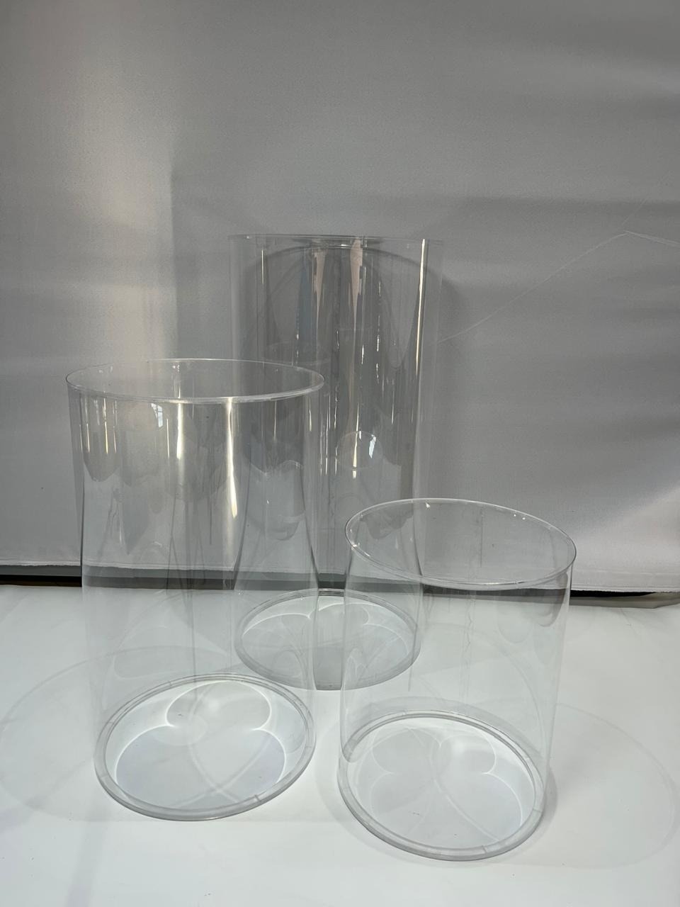 Trio de Cilindro Transparente  - MAMÃE DECORA KIT PEGUE E MONTE 