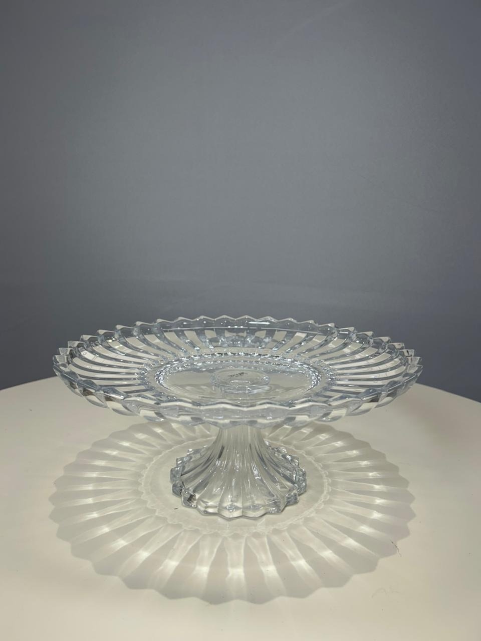 Prato Cristal de Chumbo C/Pé Geneva - MAMÃE DECORA KIT PEGUE E MONTE 