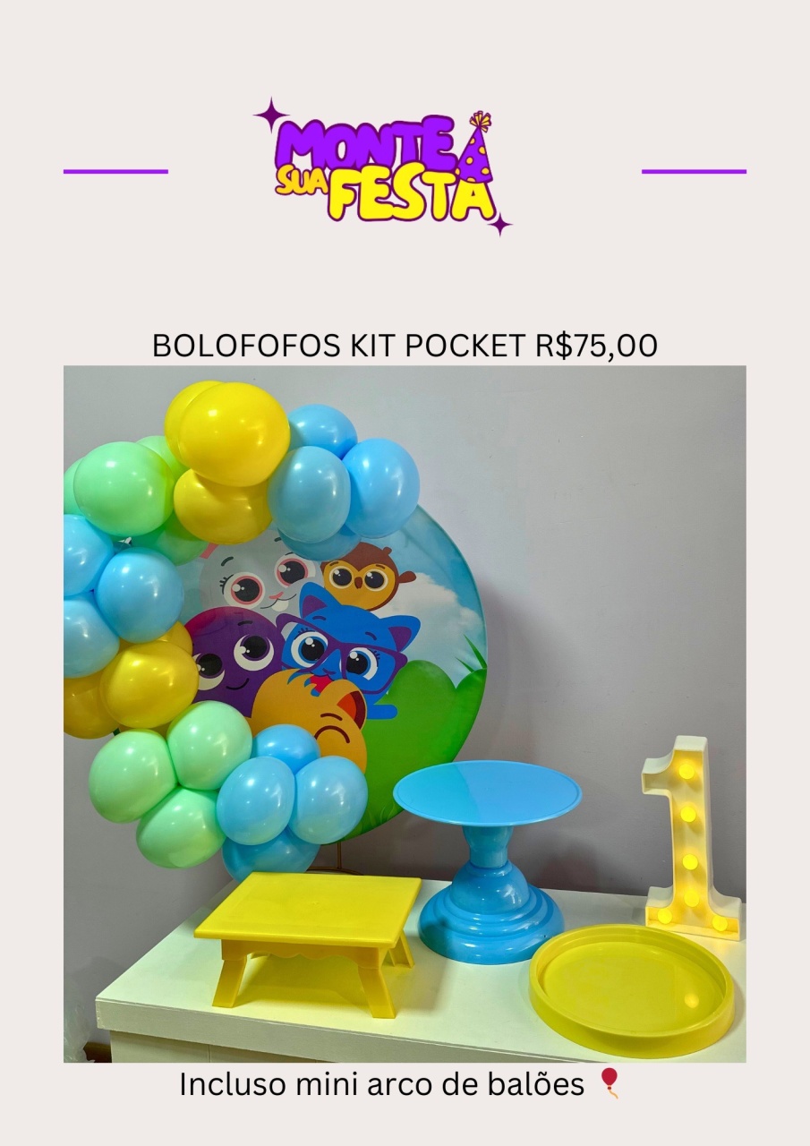 Bolofofos Menino  - Kit Pocket  - Monte sua festa 