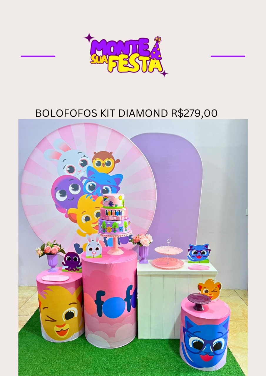 Bolofofos Menina - Kit Diamond  - Monte sua festa 